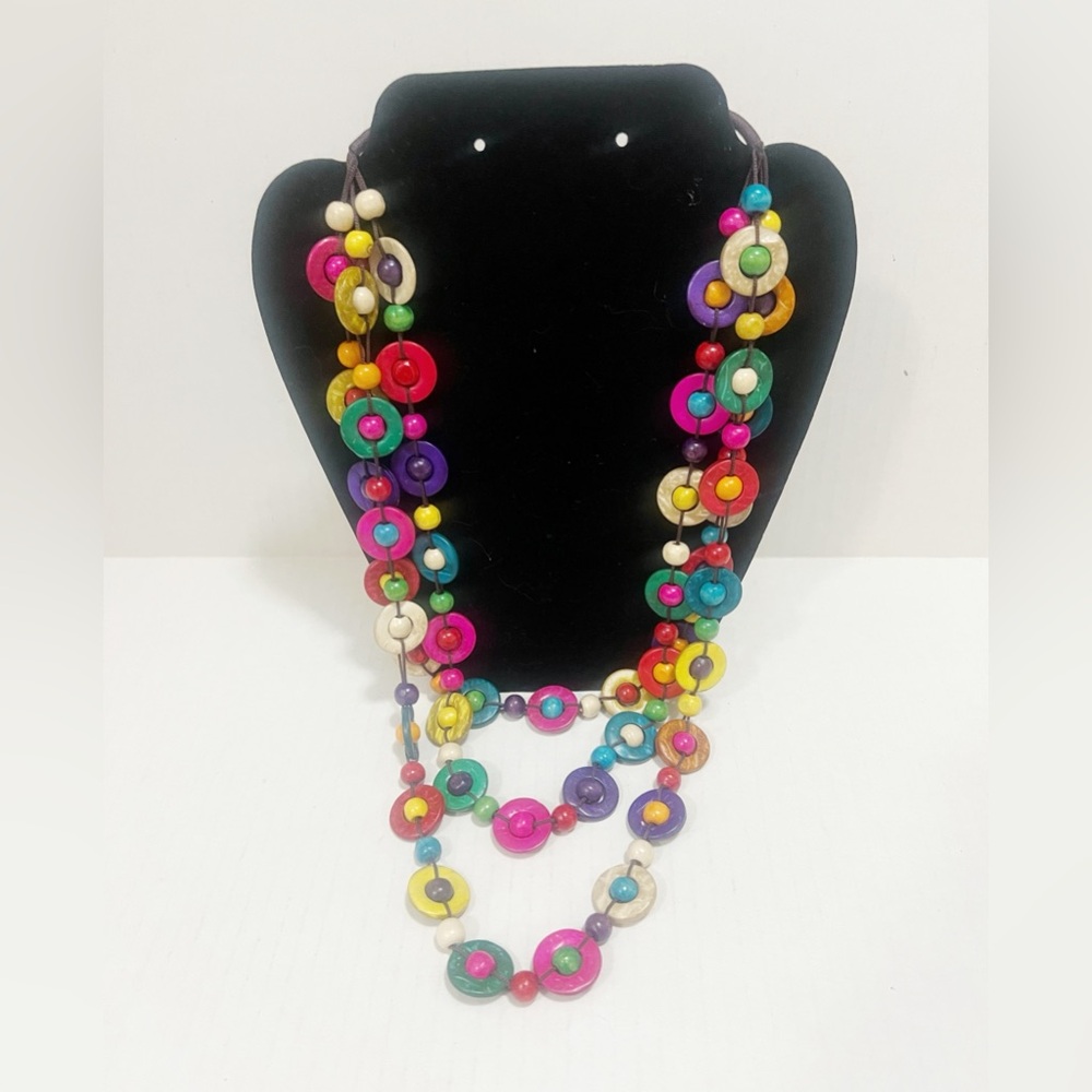 Shell Wood Necklace Coconut Bead Pendant Women Bohemian Jewelry Beaded Necklace